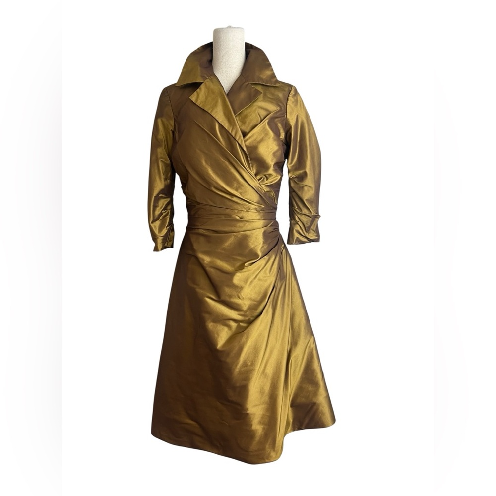 Catherine Regehr gold cocktail dress